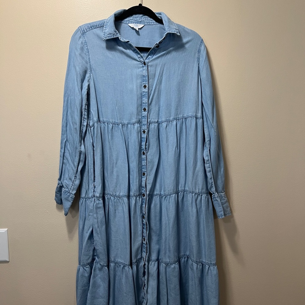 Time and Tru Light Blue Long Sleeve Denim Dress